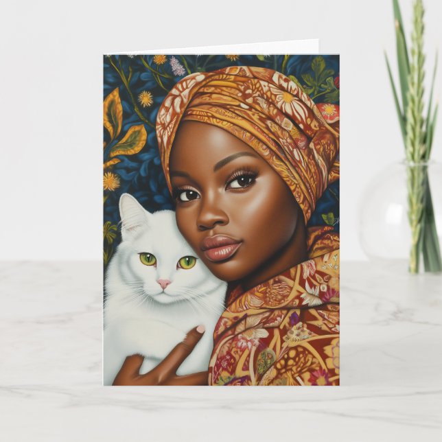 Granska kvinnor med katt inbjudan (Framsida)