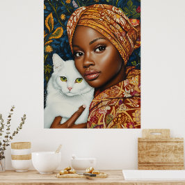 Granska kvinnor med katt poster
