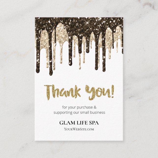 *~* GRANSKA QR LOGOTYP AP8 GLAM-DRIPS. TACK TILLÄGGSKORT (Framsida)