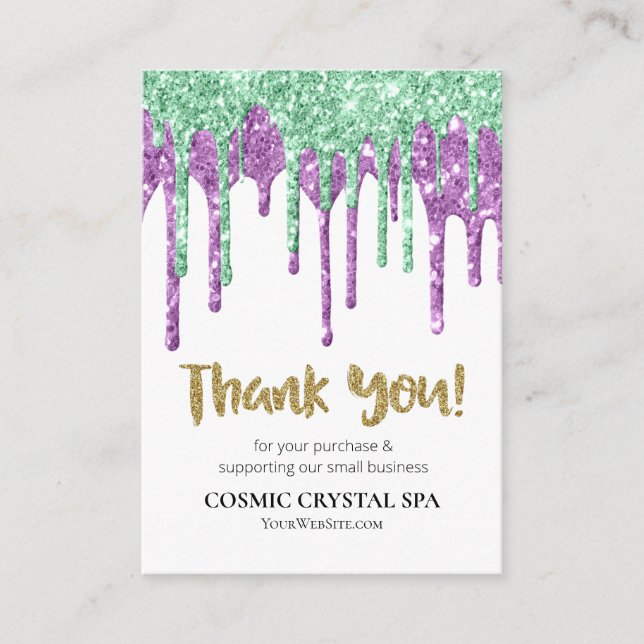 *~* GRANSKA QR LOGOTYP AP8 LUXE DRIPS. TACK TILLÄGGSKORT (Framsida)