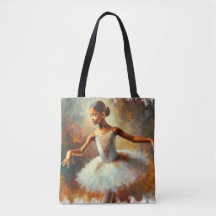 Gränsklig docka: Young Black Ballerina Tote Bag