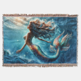 Gränsklig mytisk havsbostad eller sjöjungfru filt