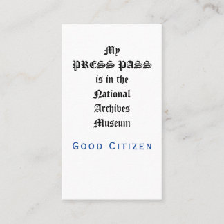 Granskning av första ändringen - Mitt presskort Visitkort