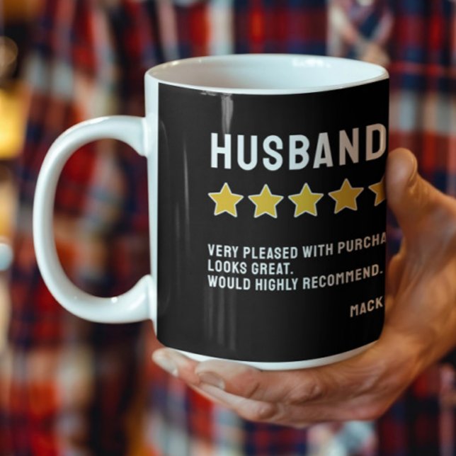 Granskning av personlig 5-stjärnorna rekommenderas kaffemugg (Personalized 5 Star Review Would Recommend Coffee Mug by Ricaso. Change the text to suit as required)