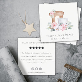 Granskningsbegäran för Cute  Blommigt Cake Mixer B Fyrkantigt Visitkort