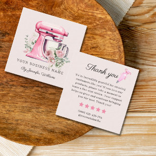 Granskningsbegäran för rosa Ställmixer Bakery Fyrkantigt Visitkort