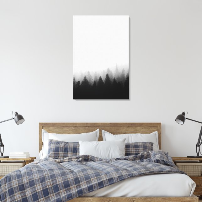 Granskog i dimma canvastryck (Insitu (sovrum))