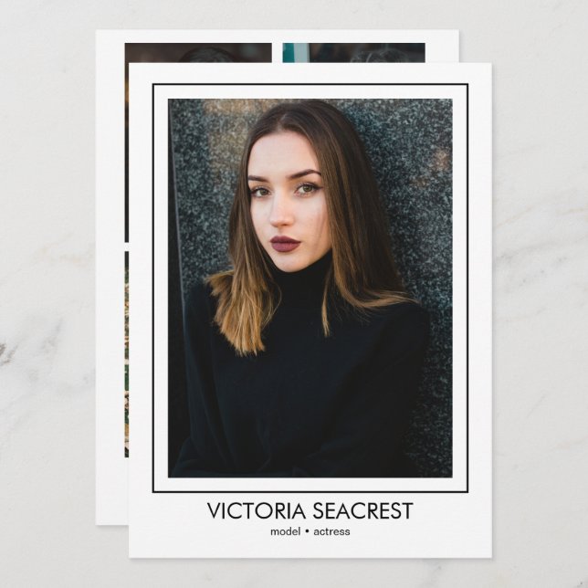 Gränslinje 5 Aktörmodell för talent Comp ZED-kort Meddelande (Fram/baksida)