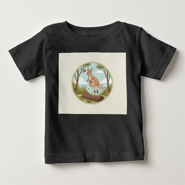Gränslös buskmark – Lekfull hoppande känguru & glä T Shirt (Framsida)