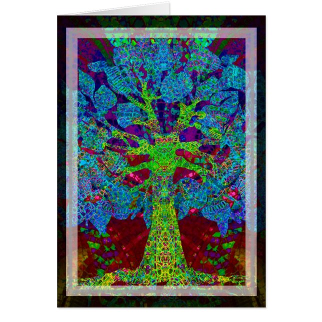 Gränslös entusiasm för livets träd hälsningskort (Framsidan)