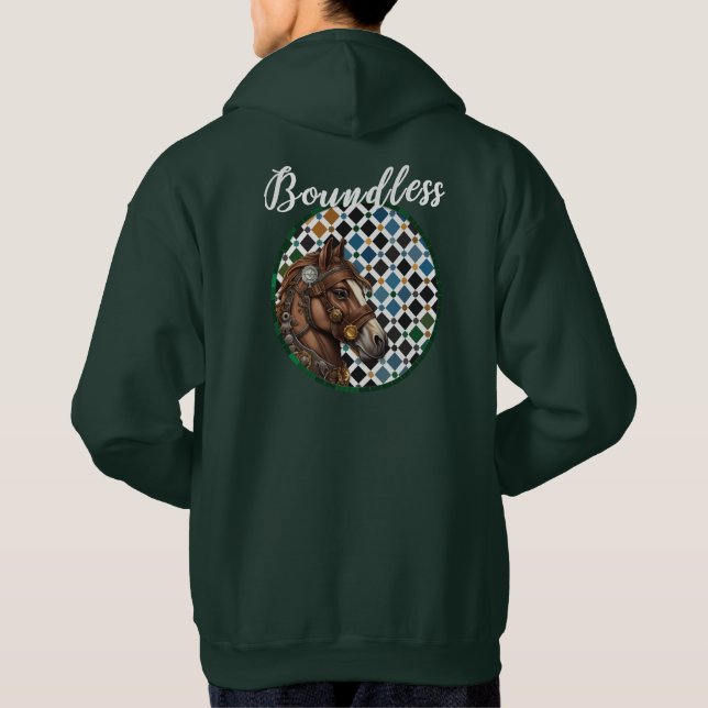 Gränslös Häst Hoodie – Alhambra Geometrisk Konst B (Baksida)