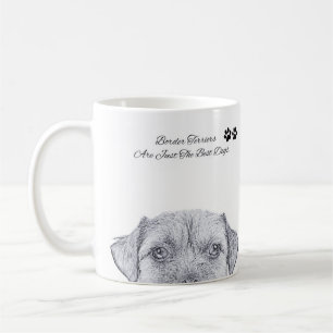 GränsTerrierhunden skissar, gåvamuggen Kaffemugg