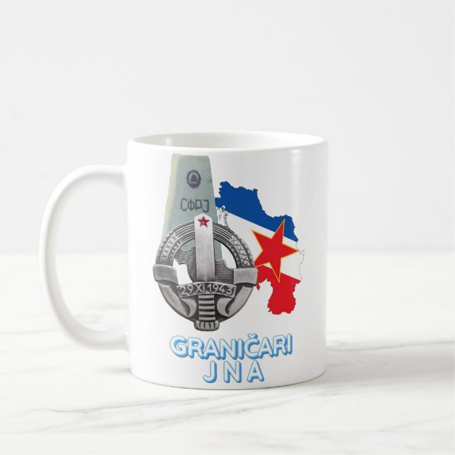 Gränsvakt JNA-märke (Granicari JNA znacka) Kaffemugg (Vänster)