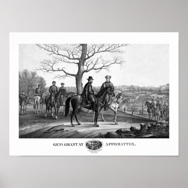 Grant and Lee at Appomattox - Civil Krig Poster (Framsidan)