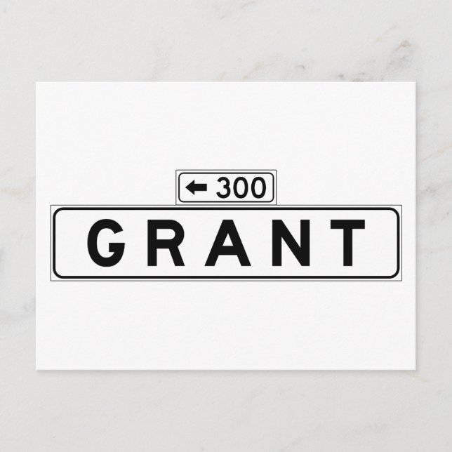 Grant Ave., San Francisco Street-skylt Vykort (Framsida)