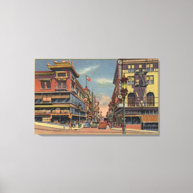 Grant Avenue, Chinatown Canvastryck (Framsida)