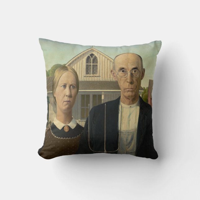 Grant DeVolson Wood American Gothic Kudde (Framsida)