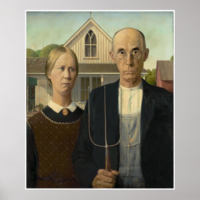 Grant DeVolson Wood American Gothic Poster (Framsidan)