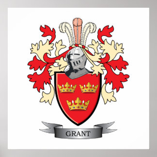 Grant Family Crest Jackar om Arm Poster