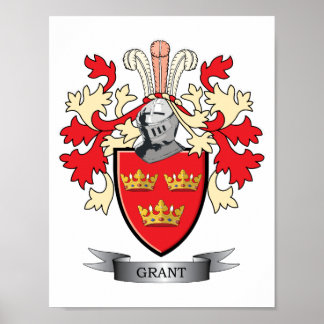 Grant Family Crest Jackar om Arm Poster