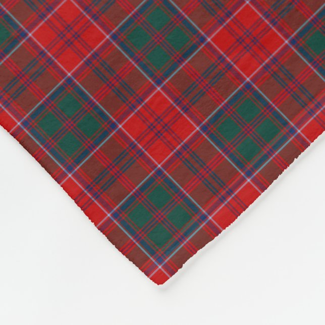 Grant Klan Red, Grönt and Blue Tartan Fleecefilt (Hörn)