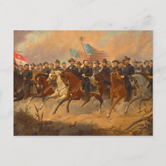 Grant och hans generaler av Ole Peter Hansen Balli Vykort (Framsida)