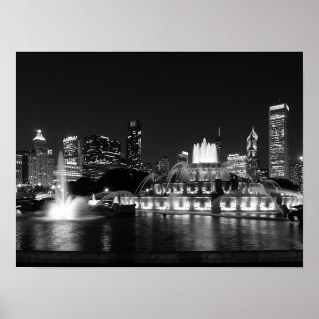 Grant Park Chicago Grayscale Poster (Framsidan)