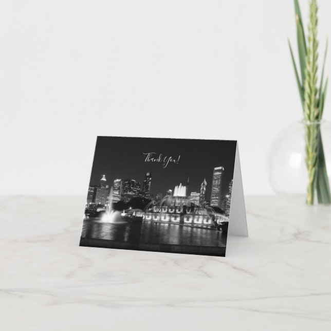 Grant Park Chicago Grayscale - tackkort Kort (Framsida)