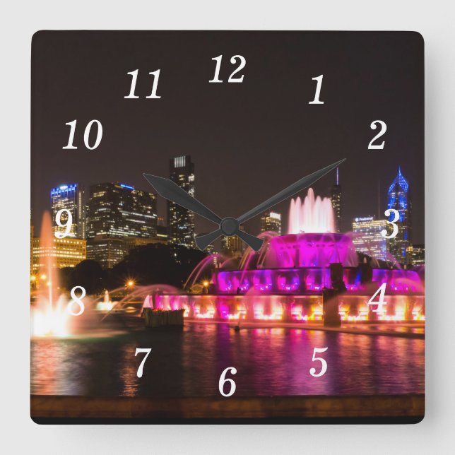 Grant Park Chicago Wall Clock Fyrkantig Klocka (Framsida)