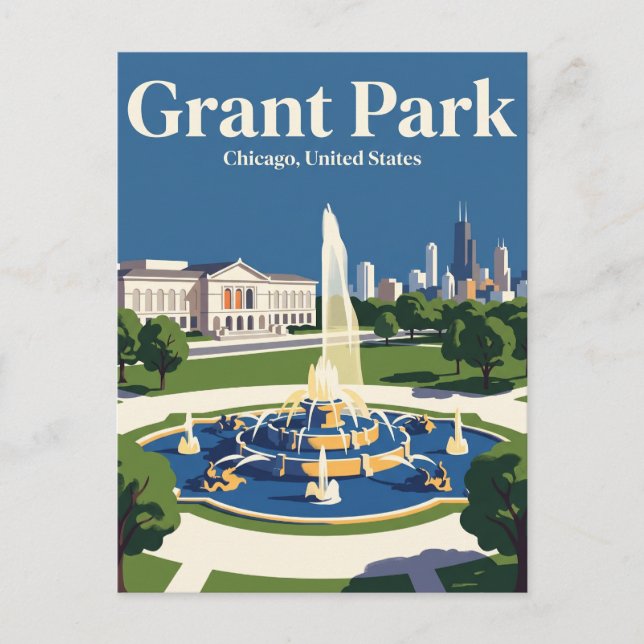 Grant Park Illinois Vykort (Framsida)