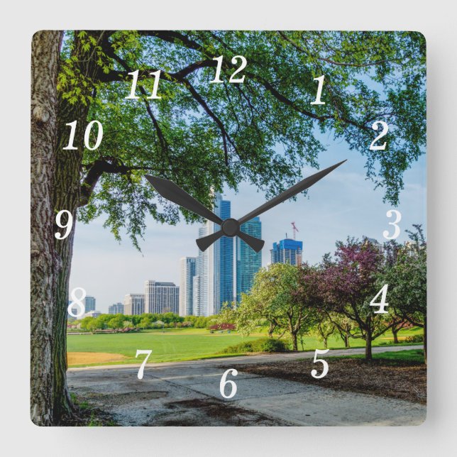 Grant Park morse Walk Wall Clock Fyrkantig Klocka (Framsida)
