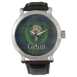 Grant Scottish Clan Tartan & Crest Armbandsur