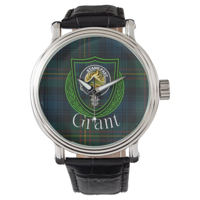 Grant Scottish Clan Tartan & Crest Armbandsur (Framsida)