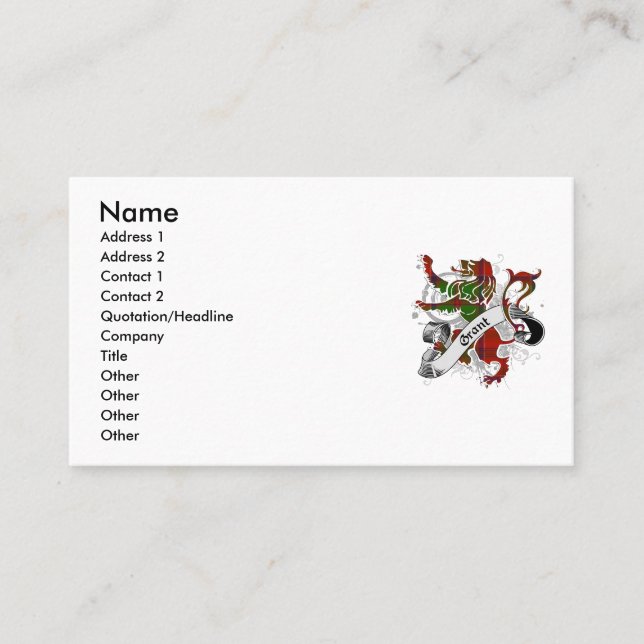 Grant Tartan Lejonare Visitkort (Framsida)