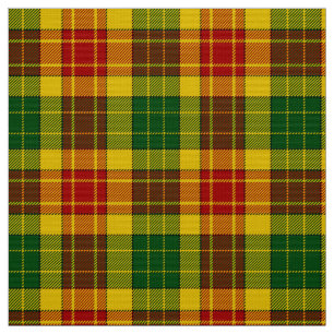 Grant Tartan Red Grönt and Gult Play Fabric Tyg