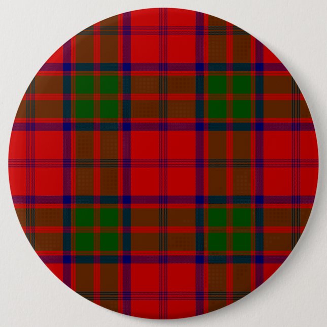 Grant tartan red grönt plaid knapp (Framsida)