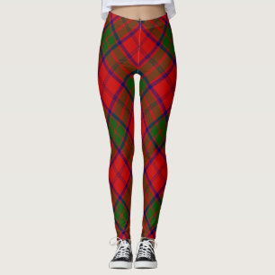 Grant tartan red grönt plaid leggings