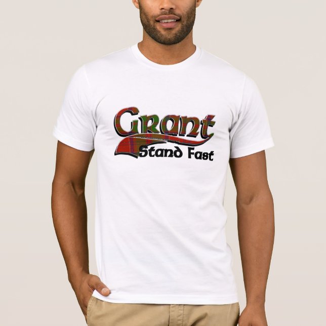 Grant Tartan stand Fast Black T Shirt (Framsida)