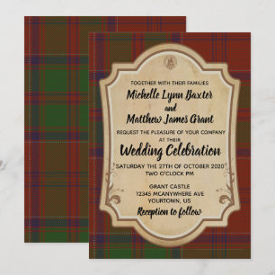 Grant Tartan Wedbjudande Inbjudningar