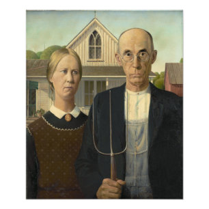 Grant Wood - American Gothic Fototryck