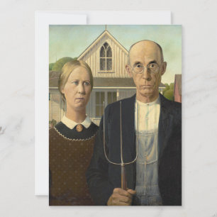 Grant Wood - American Gothic Julkort