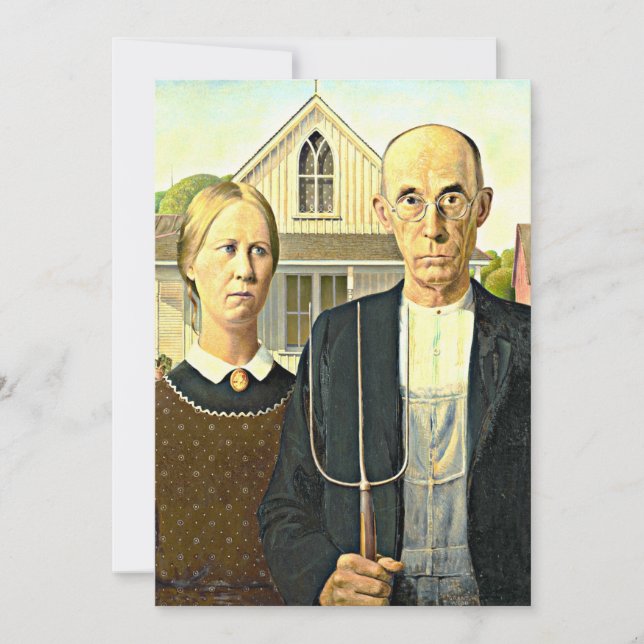 Grant Wood - American Gothic Kort (Framsida)