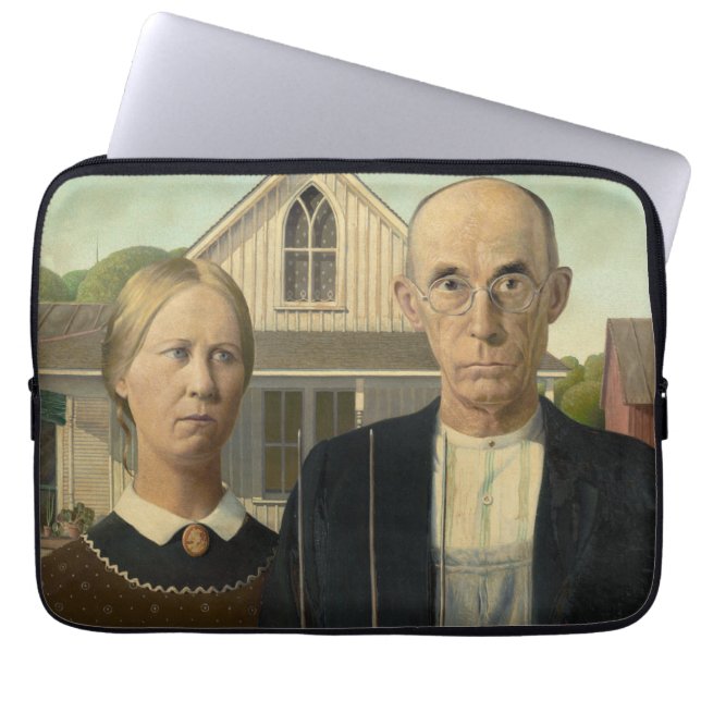 Grant Wood - American Gothic Laptop Fodral (Framsidan)