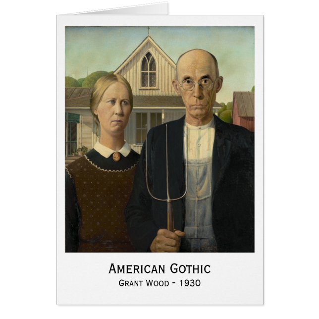 Grant Wood, American Gothic OBS Kort (Framsidan)