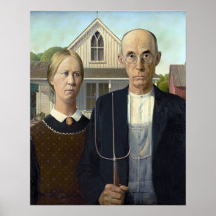 Grant Wood "American Gothic" Poster