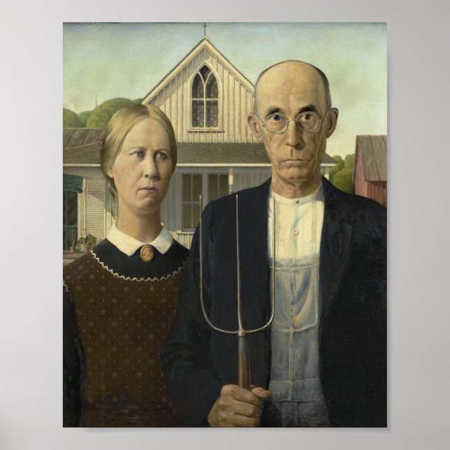 Grant Wood - American Gothic Poster (Framsidan)