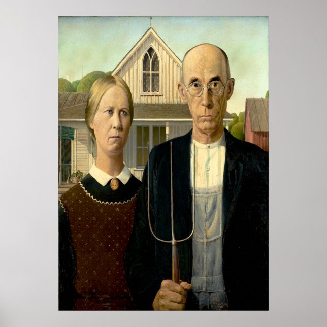 Grant Wood - American Gothic Poster (Framsidan)
