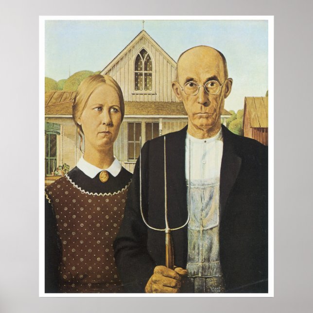 Grant Wood, American Gothic Poster (Framsidan)
