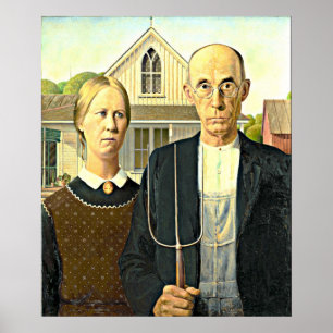 Grant Wood - American Gothic Poster
