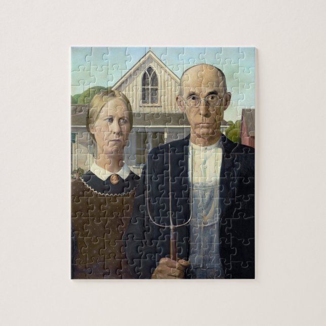 Grant Wood "American Gothic" Pussel (Vertikal)